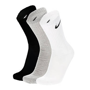 Шкарпетки спортивні NIKE (3 пари) SX7676-901, Білий, Розмір (EU) — 42-46