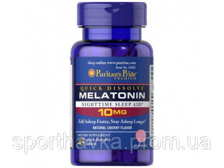 Melatonin 10 мг Quick Dissolve Puritan's Pride (45 таблеток)