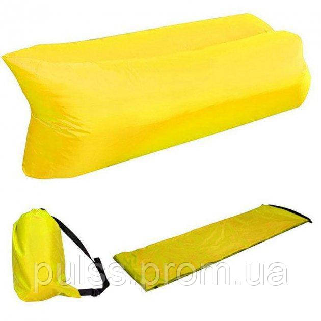 Диван надувной с подушкой лежак кресло 150х70см подушка 70х30см UKC AIR Sofa 4 желтый - фото 3 - id-p1642054217