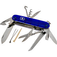 Складной швейцарский нож Victorinox Vx13713.T2 Huntsman 15 функций 91 мм синий-полупрозрачный