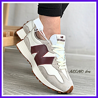 Кроссовки женские New Balance 327 beige / Нью Беланс 327 бежевые