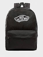 Vans Realm Backpack Black, Рюкзак Vans чорний з аплікацією 22 л