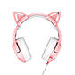 Ігрові навушники ONIKUMA дротові usb котячі вушка LED Gaming CAT K9 Pink, фото 3