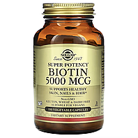 Solgar, биотин, 5000 мкг, 100 растительных капсул