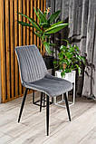 Стілець KIM VELVET чорний каркас/сірий BL.14, фото 4