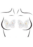 Пестис-метелики з кристалів Leg Avenue Chrysallis nipple sticker, наліпки, світяться у темряві - SO9177