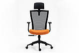 Крісло поворотне Q-328H чорне/помаранчеве, фото 5