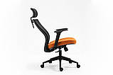 Крісло поворотне Q-328H чорне/помаранчеве, фото 7