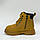 Шкіряні дитячі зимові черевики гірчичного кольору з натуральної шкіри, фото 3