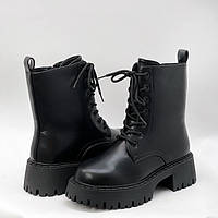 Високі зимові дитячі черевики для дівчаток на хутрі з екошкіри на товстій підошві