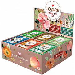 Набір чаю Lovare Prime Set | Пакетований чай 6 видів по 15 штук у подарунковому пакованні
