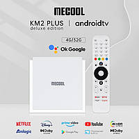 Смарт приставка MECOOL KM2 PLUS Deluxe Android Smart TV Box 4G 32G S905X4 WiFi6 1000M 4K ATV Box