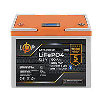 Акумулятор LP LiFePO4 12,8V - 100 Ah (1280Wh) (BMS 100A/50А) пластик LCD Smart BT