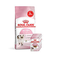 АКЦІЯ! Royal Canin Kitten (Роял Канін Кітен) сухий корм для кошенят від 4 до 12 місяців 2 КГ + 4 пауча У ПОДАРУНОК!