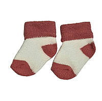 Шкарпетки дитячі махра травка біло-бордовий 24 Україна 6-8 см (р)