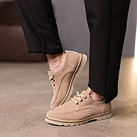 Классические женские замшевые туфли на шнуровке с кожаной подкладкой
