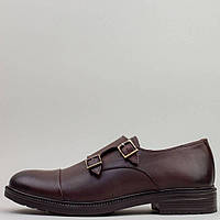 Демісезонні чоловічі туфлі з натуральної шкіри у коричневому кольорі