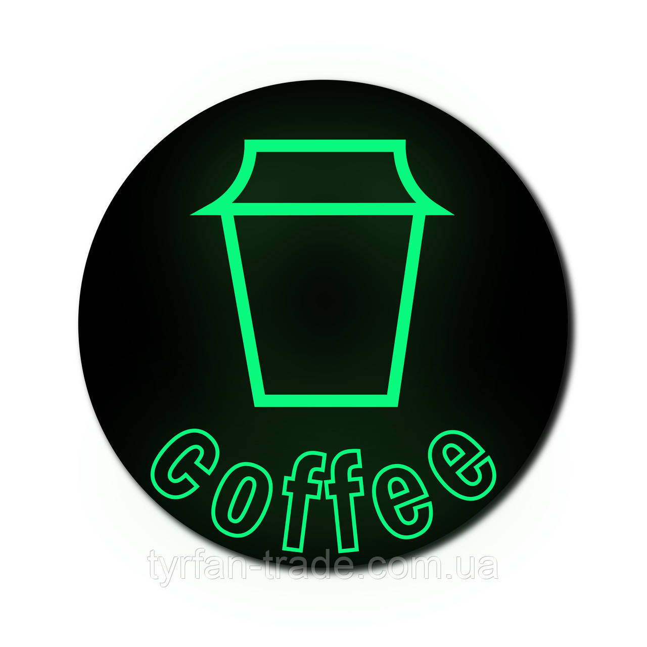 Неонова вивіска табличка для кафе з металу "Кава" працює без електроенергії, без батарейок, фото 1