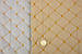 Шкірзам стьобаний світло-бежевий «Ромб» (прошитий темно-золотою ниткою) дубльований синтепоном і флізеліном шир 1,35, фото 2