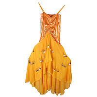 Карнавальное восточное платье огненно-жёлтое
