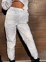 Женские очень теплые стеганые штаны из плащевки на синтепоне размеры 42-52
