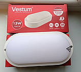 Світильник стельовий світлодіодний для ЖКГ овальний накладний LED 15 W 4500 К 110-265V IP65 Vestum без решітки, фото 5