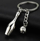 Брелок гольф, бейсбол, боулінг, штанга, гантелі, теніс із якісним кільцем із неіржавкої сталі., фото 2