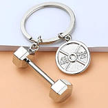 Брелок гольф, бейсбол, боулінг, штанга, гантелі, теніс із якісним кільцем із неіржавкої сталі., фото 4