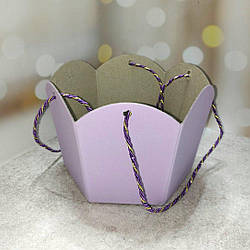 Кошик для квітів, зефірних або пряничних букетів Лаванда