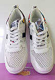 Кросівки жіночі білі сітка 39, фото 3
