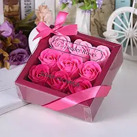 Подарочный набор ароматические розы Soap Flowers цветы ручной работы с эфирным маслом Розовый
