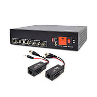 Активний 4-канальний приймач ATIS AL-1204 UHD відеосигналу та живлення через UTP