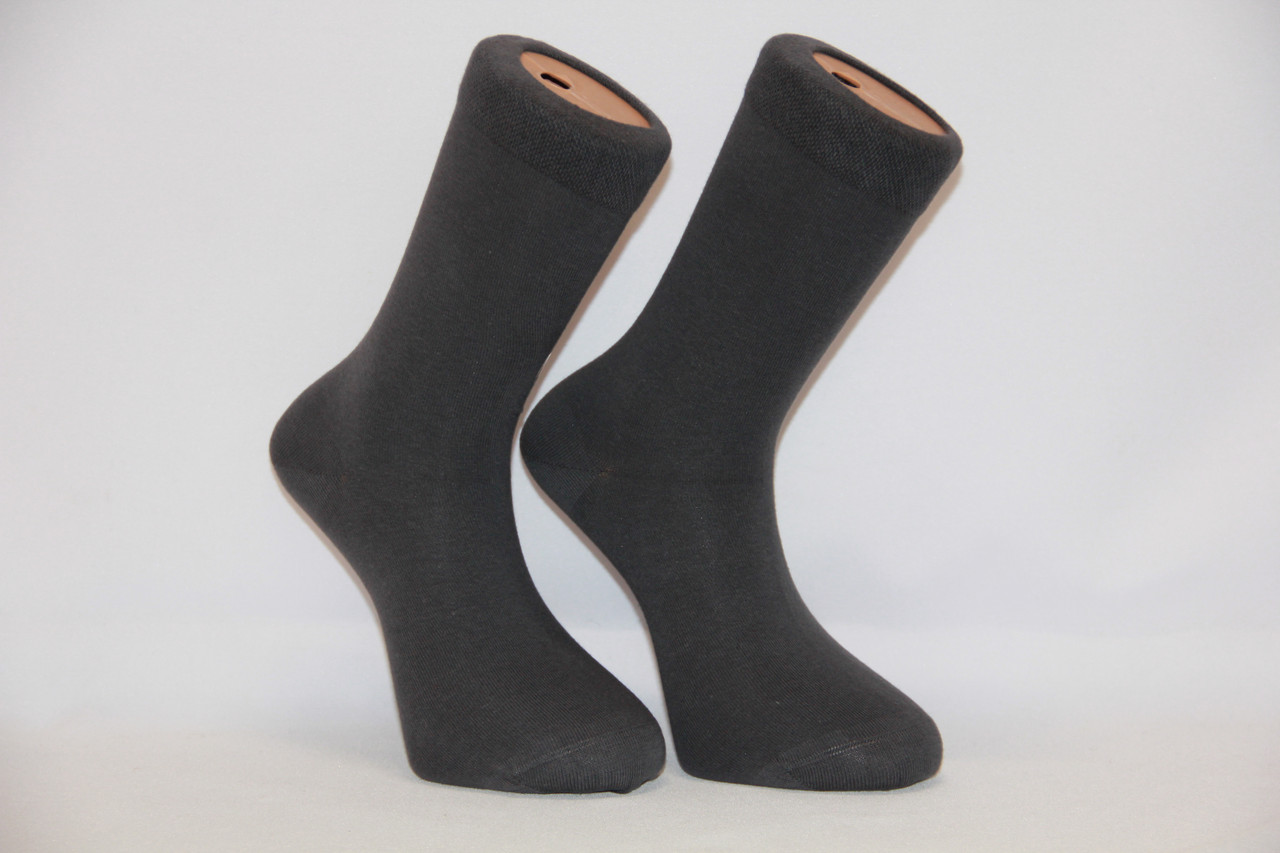 Чоловічі шкарпетки високі стрейчеві з бамбука МАРЖИНАЛ 40-45 темно-сірий