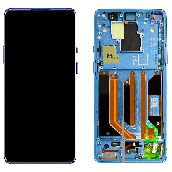 Дисплей для OnePlus 8 Pro з рамкою синього кольору