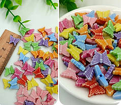 Намистини акрилові "дитячі" "Метелики" 10х9 мм, колір мікс (30 шт)