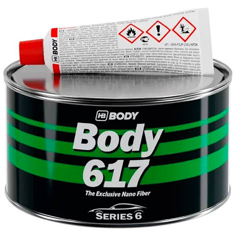 Шпаклівка з нано скловолокном Body 617 Nano Fiber 500+20г, фото 1