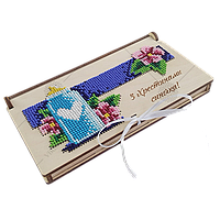 КДГ_002 С Крестинами сыночка набор для вышивки бисером по дереву коробочки-конверта