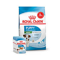 АКЦІЯ! Royal Canin Mini Puppy сухий корм для цуценят дрібних порід 2КГ + 4 вологих паучів У ПОДАРУНОК!