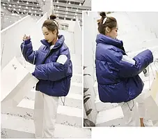 Пуховик оверсайз короткий жіночий молодіжна зимова куртка