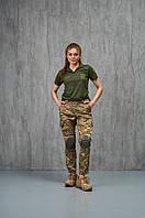 Комфортные камуфляж тактические брюки из коттона, военные женские мультикам штаны для ВСУ