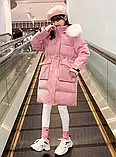 Зимова куртка дитяча на дівчинку з капюшоном тепла, фото 4