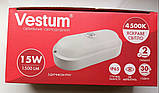 Світильник стельовий світлодіодний для ЖКГ овальний накладний LED 15W 4500К IP65 Vestum з датчиком руху, фото 5