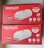 Світильник стельовий світлодіодний для ЖКГ овальний накладний LED 15W 4500К IP65 Vestum з датчиком руху, фото 10