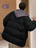 Зимова куртка чоловіча пуховик оверсайз молодіжна, фото 3