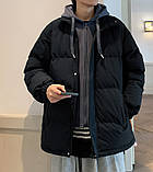 Зимова куртка чоловіча пуховик оверсайз молодіжна, фото 4