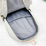 Рюкзак JINISIAO чоловічий жіночий дитячий шкільний портфель бежевий, фото 5