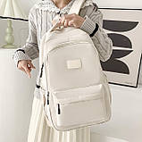 Рюкзак JINISIAO чоловічий жіночий дитячий шкільний портфель бежевий, фото 8