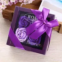 Ароматические розы из мыла Soap Flowers подарочный набор цветы ручной работы с эфирным маслом Фиолетовый