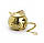 Сепаратор для чаю, чайник - фільтр для заварювання чаю золотистого кольору, фото 2