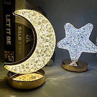Нічник світильник акриловий на підставці Star Moon Table Light, проєкційний світильник-торшер сенсорний